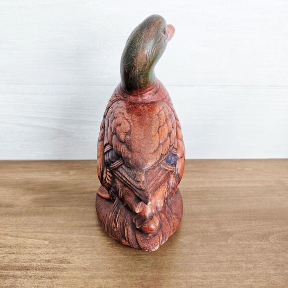 Vintage Brown and Green Ceramic Duck Figurine Set of 2 Signed Janice 1973 - Picture 6 of 15